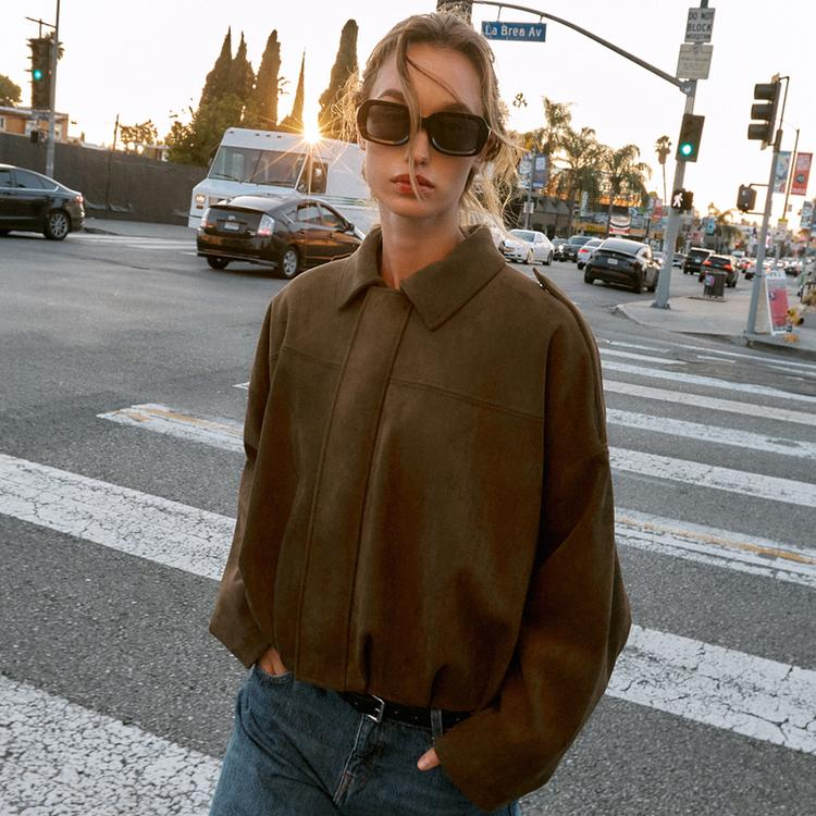 LUCIE - VESTE BOMBER EFFET DAIM