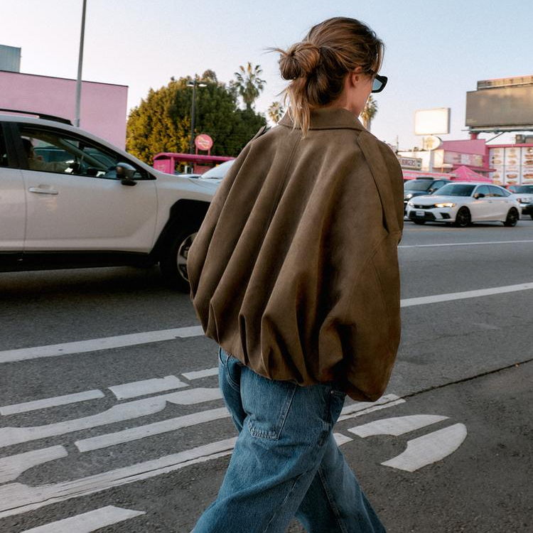 LUCIE - VESTE BOMBER EFFET DAIM