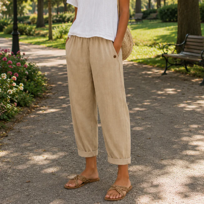 ÉLISE - PANTALON EN LIN AÉRÉ