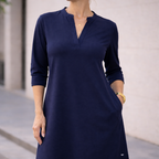 ALICE - ROBE CLASSIQUE UNIE À COL V