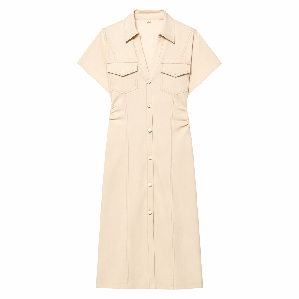 ROBE MIDI EN DENIM À BOUTONNAGE FRONTAL