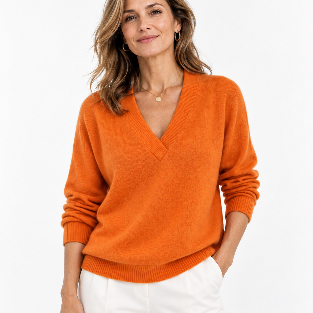 PULL EN MAILLE À COL V