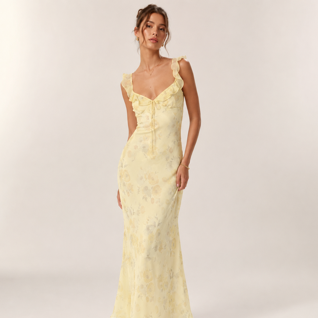 LOUISE – ROBE LONGUE FLEURIE DE PRINTEMPS