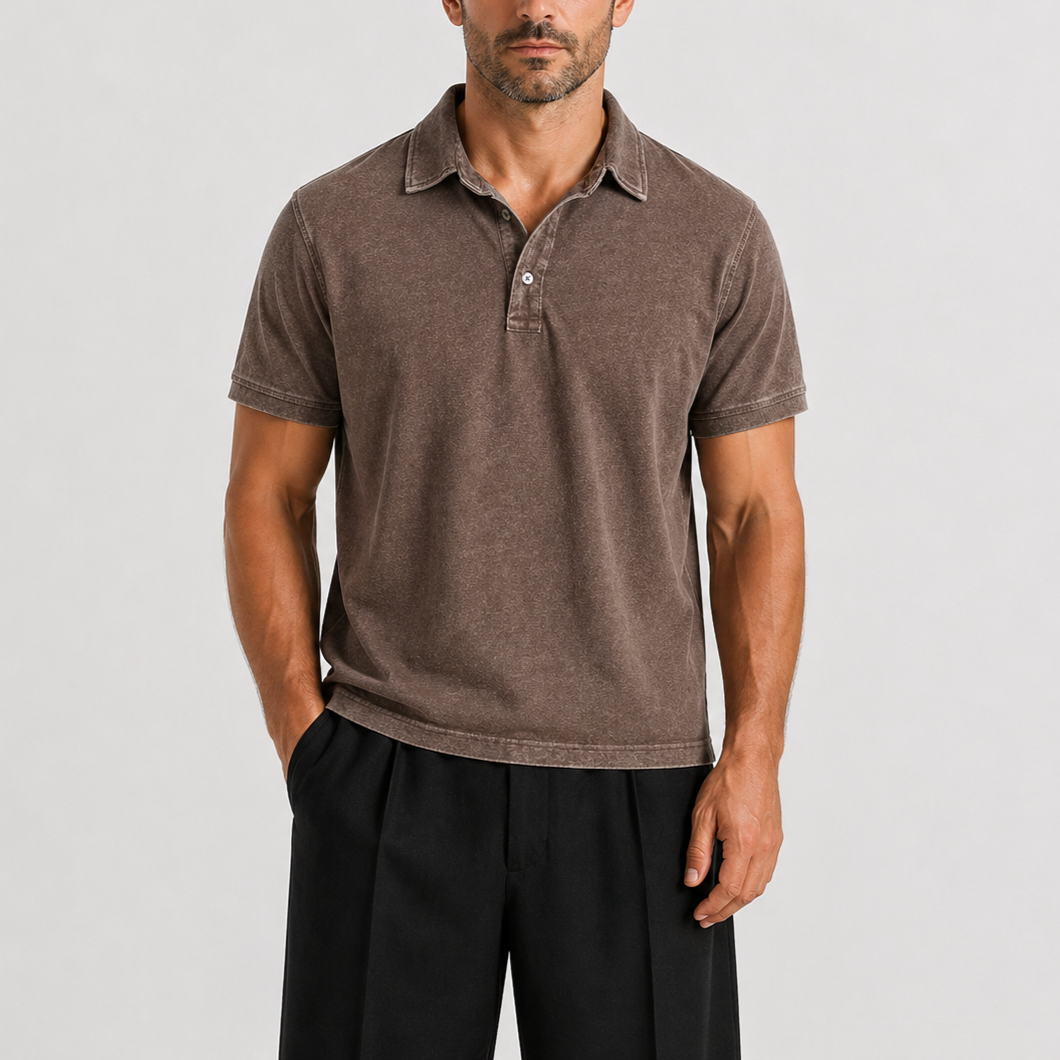 LOUIS – POLO CLASSIQUE DÉLAVÉ