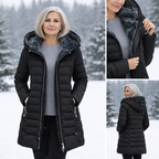 MARION – MANTEAU D’HIVER LONG MATELASSÉ À CAPUCHE