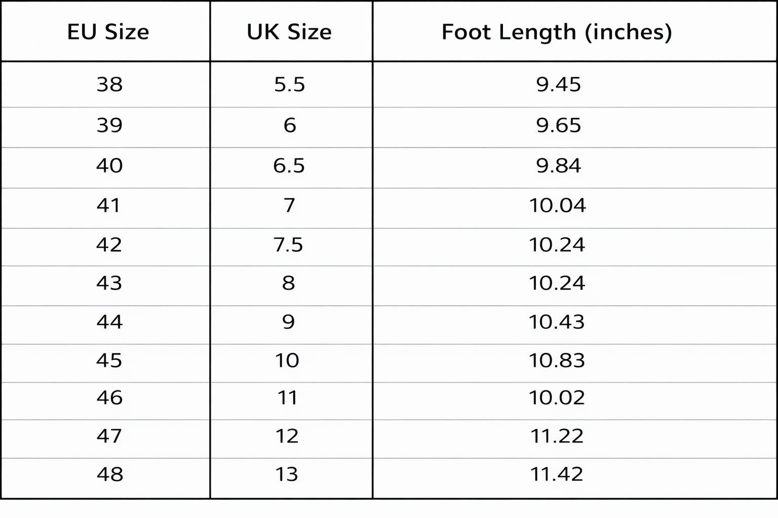 Size Chart
