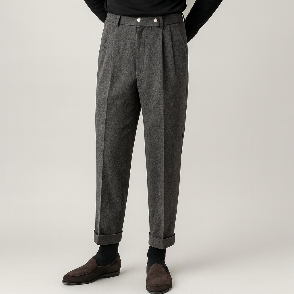 PANTALON EN LAINE TAILLE HAUTE VIANA