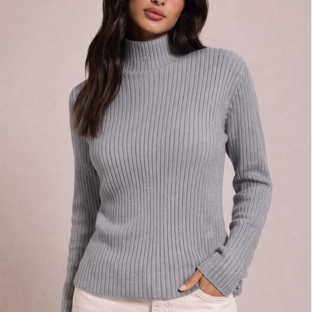 ÉMILIE - PULL EN MAILLE CÔTELÉE SLIM