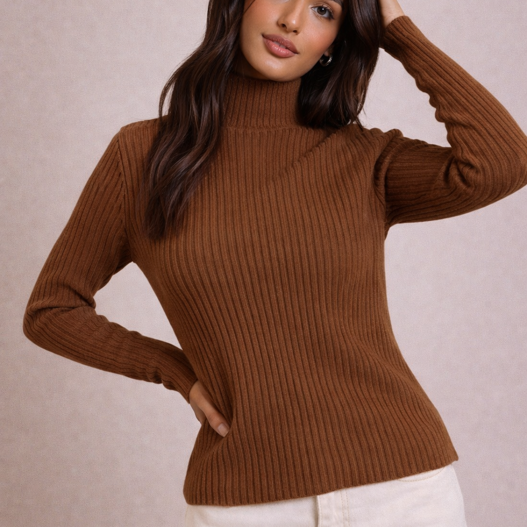 ÉMILIE - PULL EN MAILLE CÔTELÉE SLIM