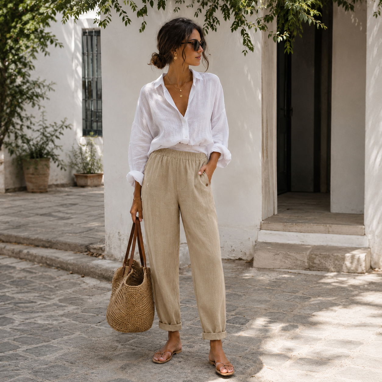 ÉLISE - PANTALON EN LIN AÉRÉ