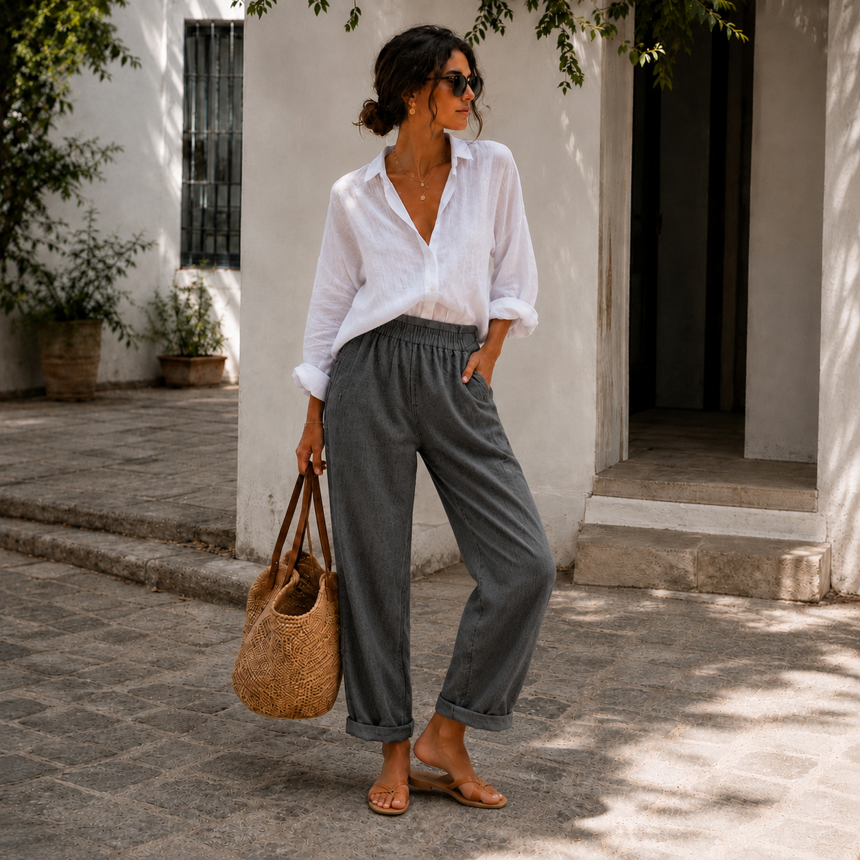 ÉLISE - PANTALON EN LIN AÉRÉ