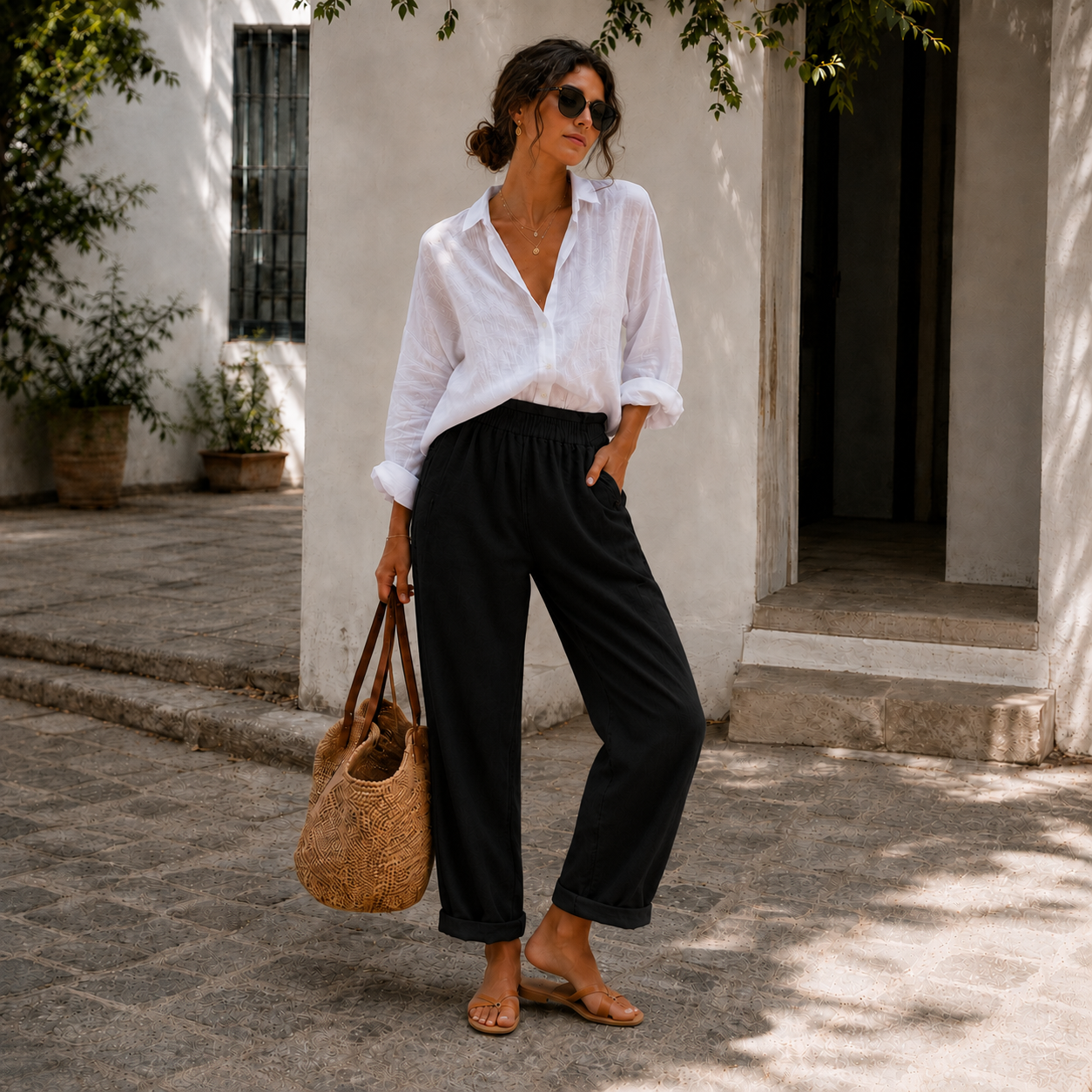 ÉLISE - PANTALON EN LIN AÉRÉ