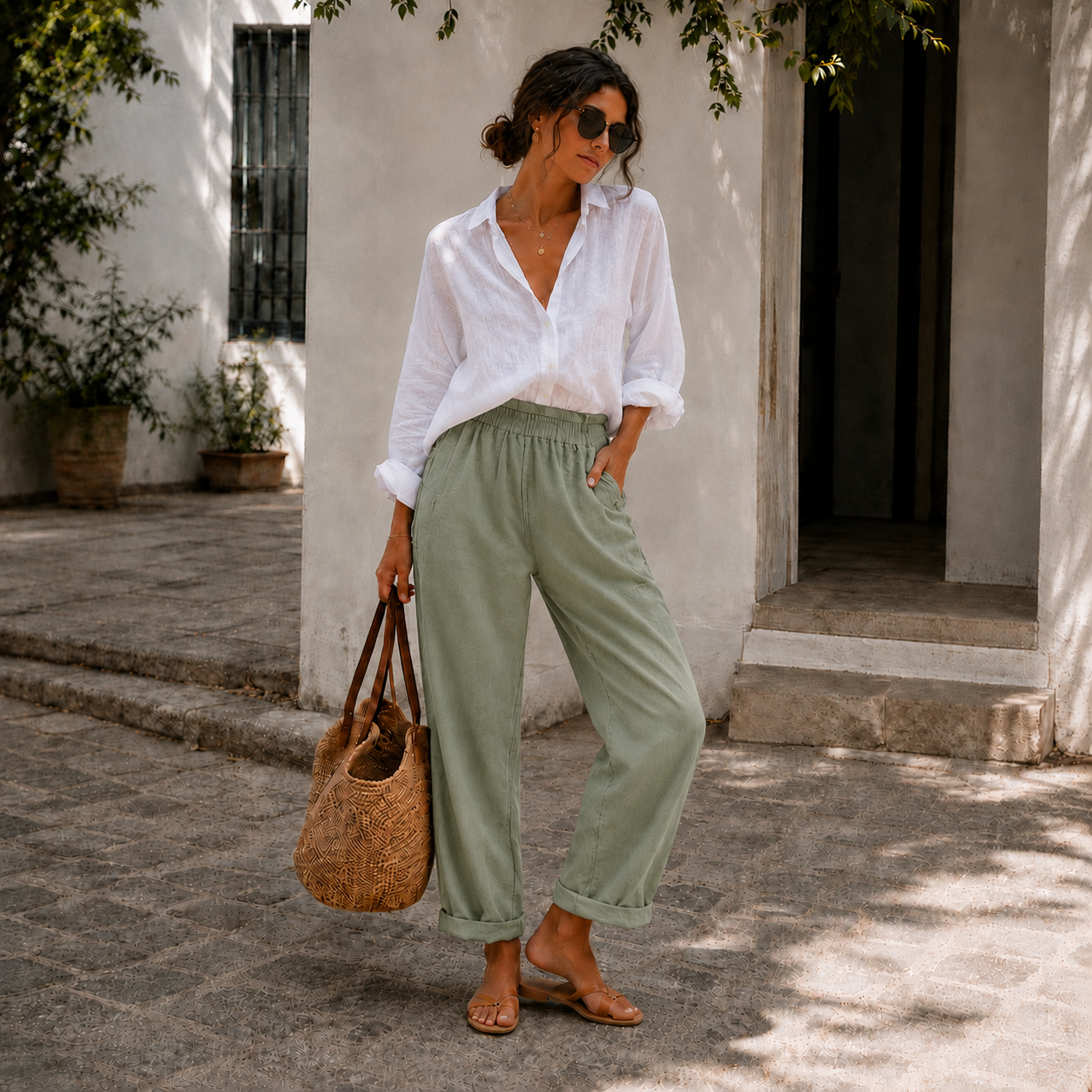 ÉLISE - PANTALON EN LIN AÉRÉ