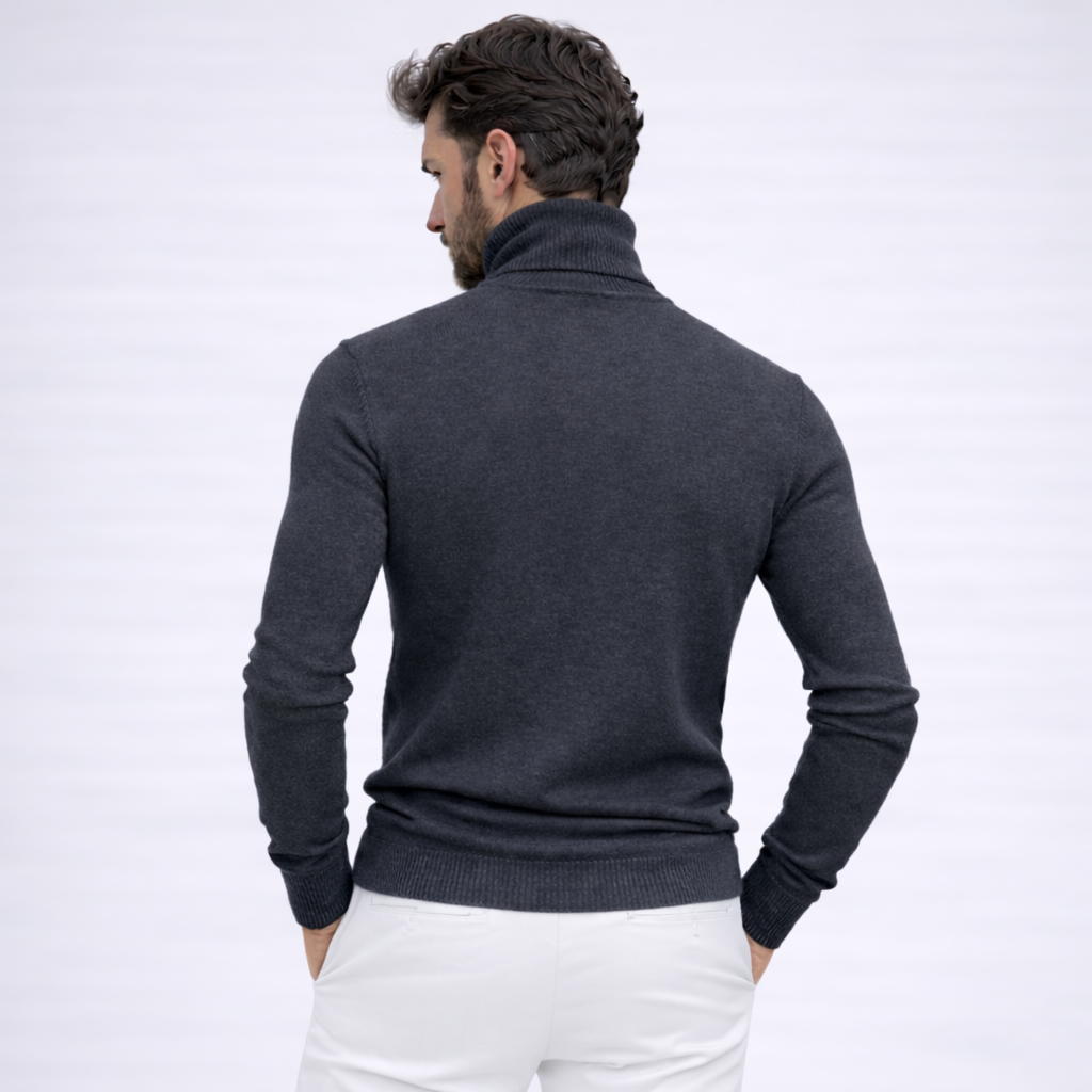 HUGO - PULL EN MAILLE À COL ROULÉ
