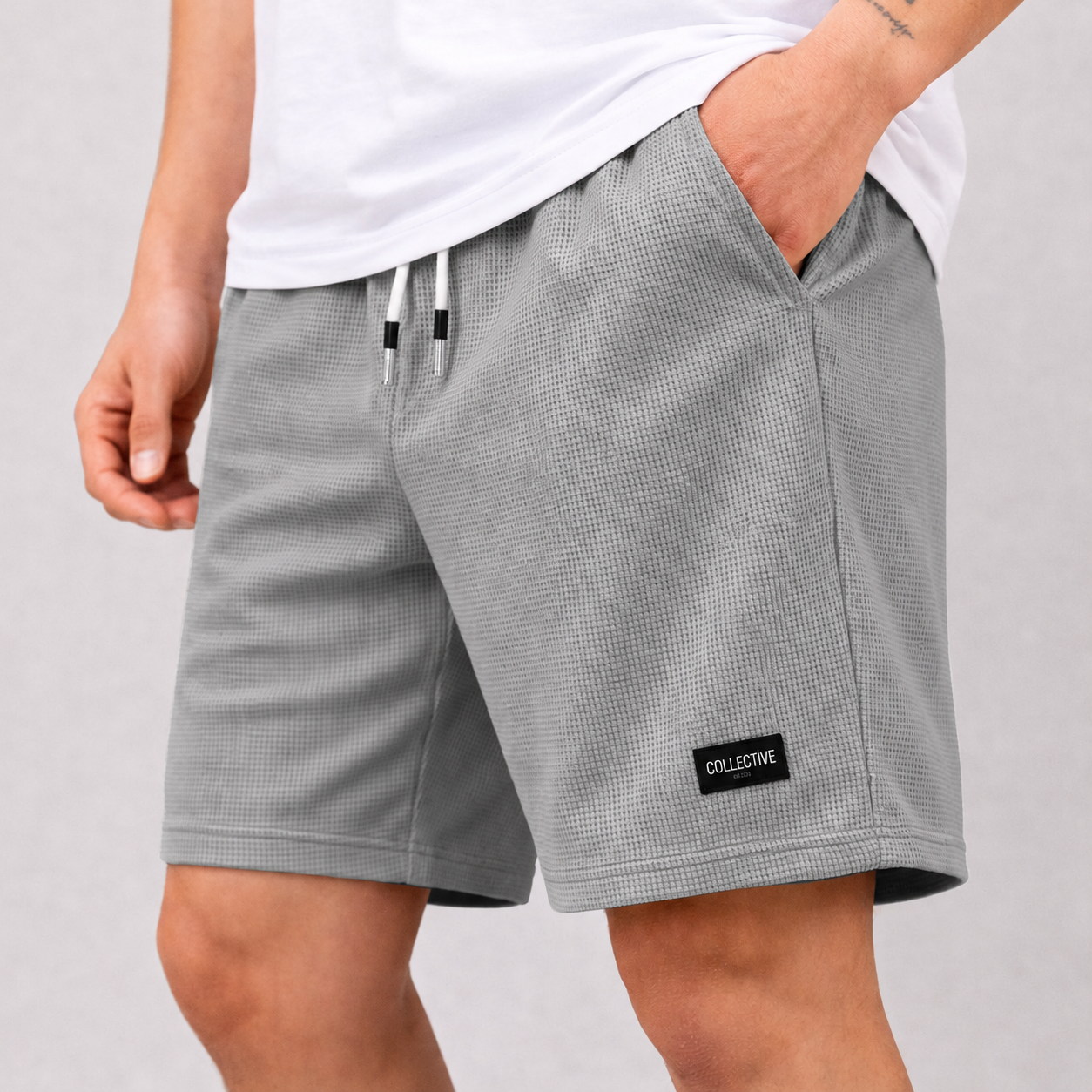PIERRE - SHORT EN MAILLE TEXTURÉE
