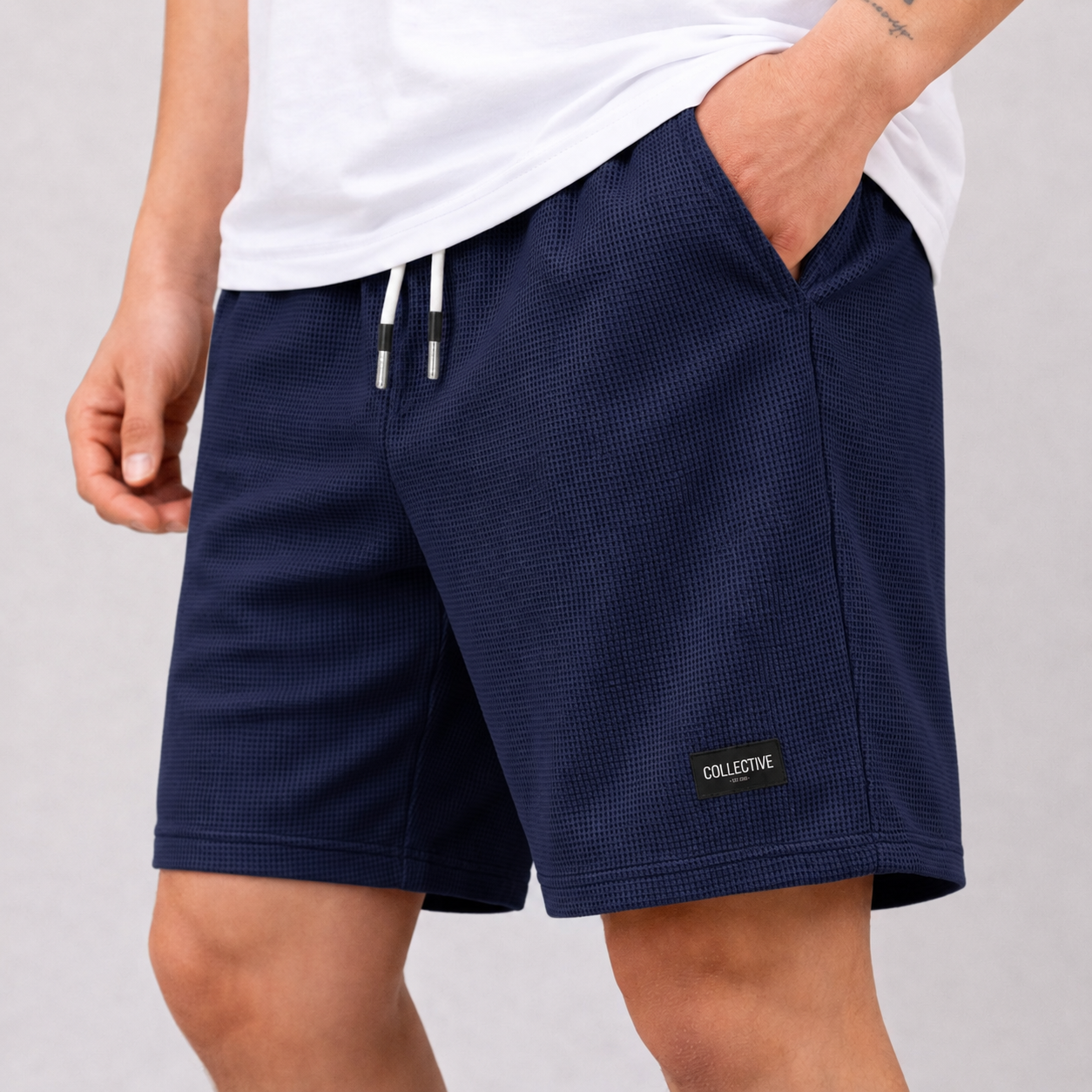PIERRE - SHORT EN MAILLE TEXTURÉE