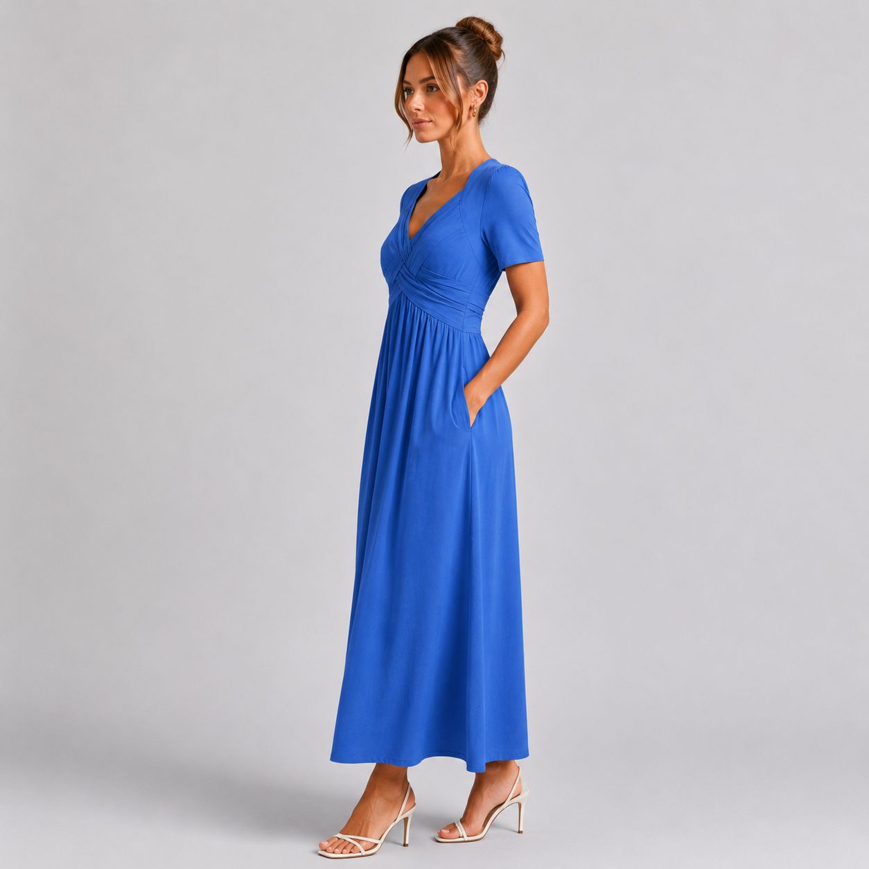 ÉLODIE - ROBE MIDI ÉLÉGANTE COUPE TRAPÈZE