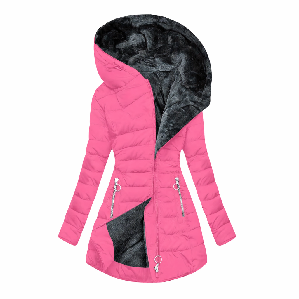 MARION – MANTEAU D’HIVER LONG MATELASSÉ À CAPUCHE