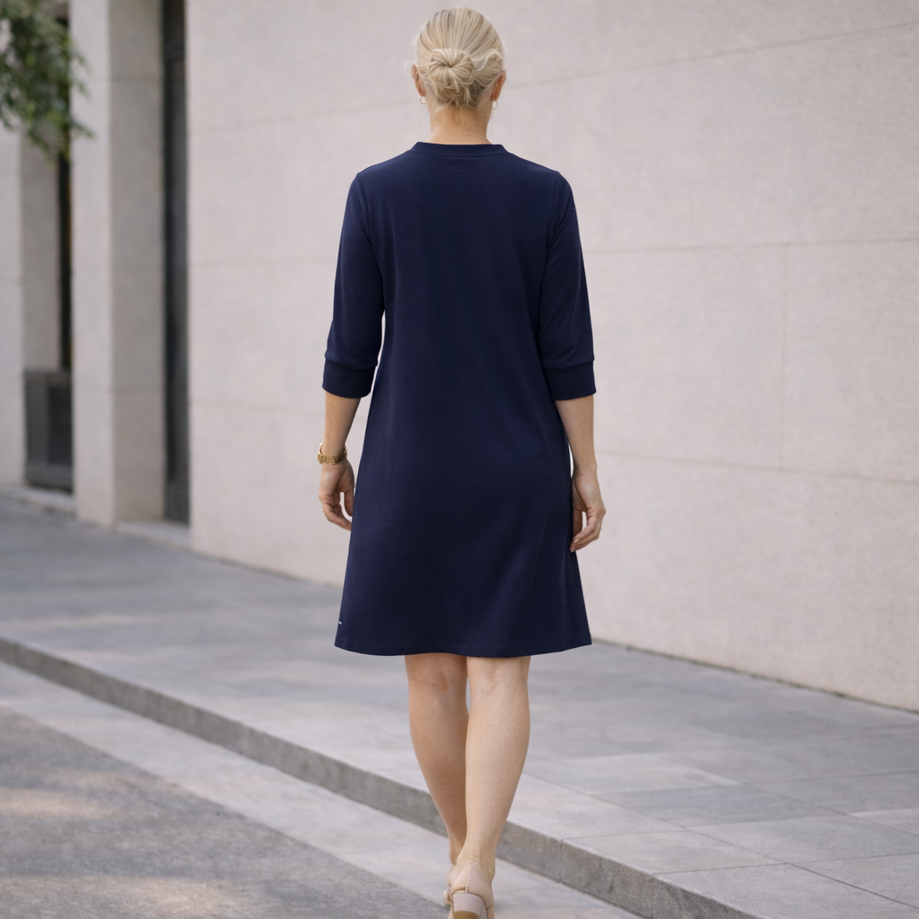 ALICE - ROBE CLASSIQUE UNIE À COL V