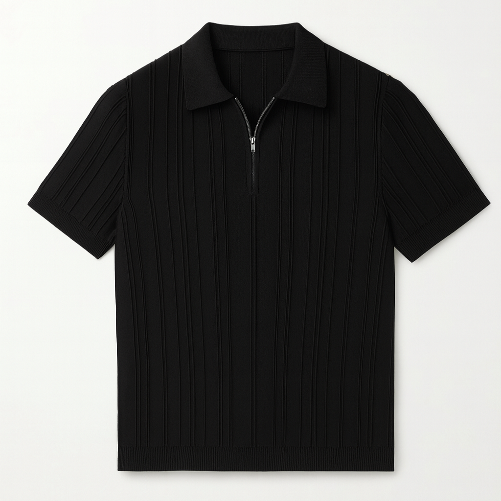 POLO EN MAILLE À ZIP