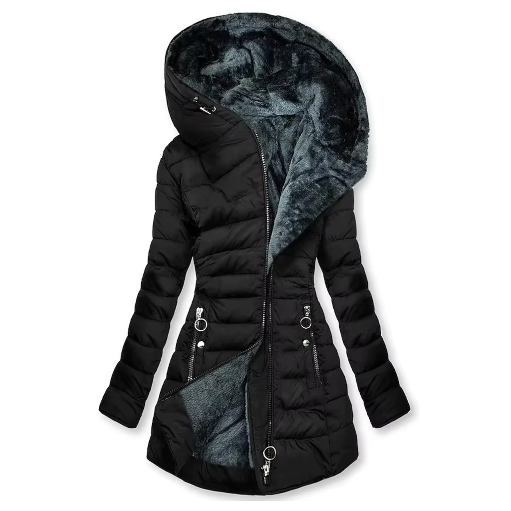 MARION – MANTEAU D’HIVER LONG MATELASSÉ À CAPUCHE