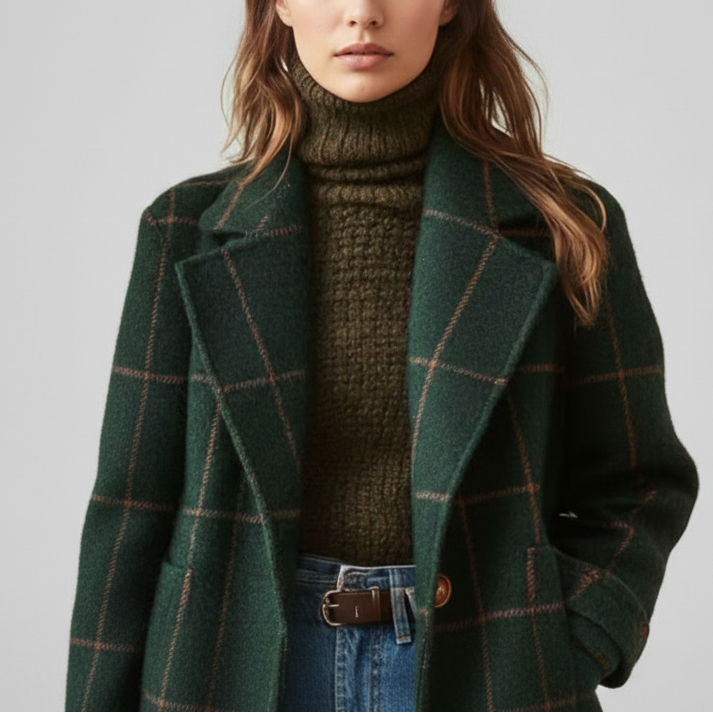 JADE - MANTEAU À CARREAUX CLASSIQUE