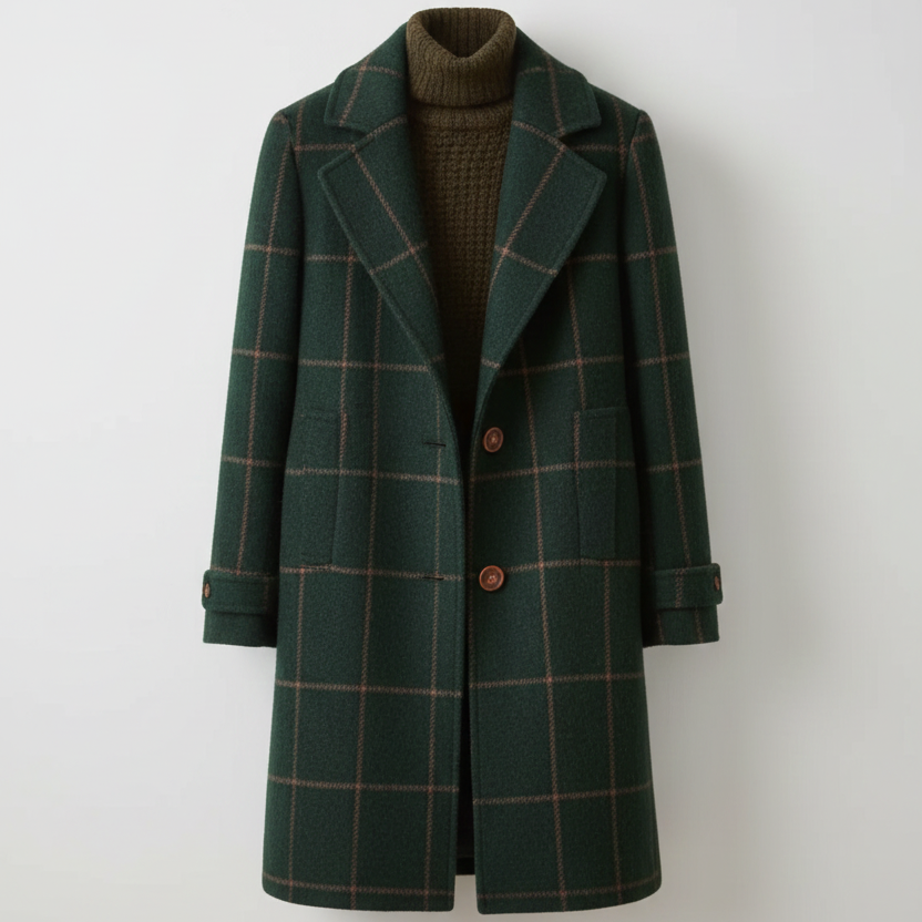JADE - MANTEAU À CARREAUX CLASSIQUE