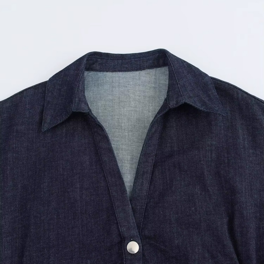 ROBE MIDI EN DENIM À BOUTONNAGE FRONTAL