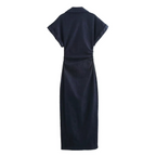 ROBE MIDI EN DENIM À BOUTONNAGE FRONTAL