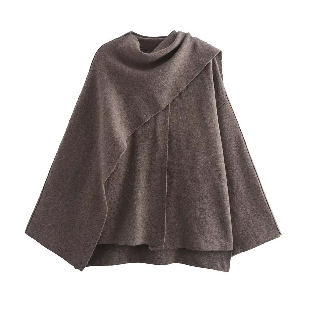 VESTE-ÉCHARPE EN MAILLE OVERSIZE ÉLÉGANTE