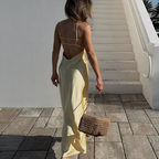 ROBE LONGUE ÉLÉGANTE COULEUR ROSE PÂLE