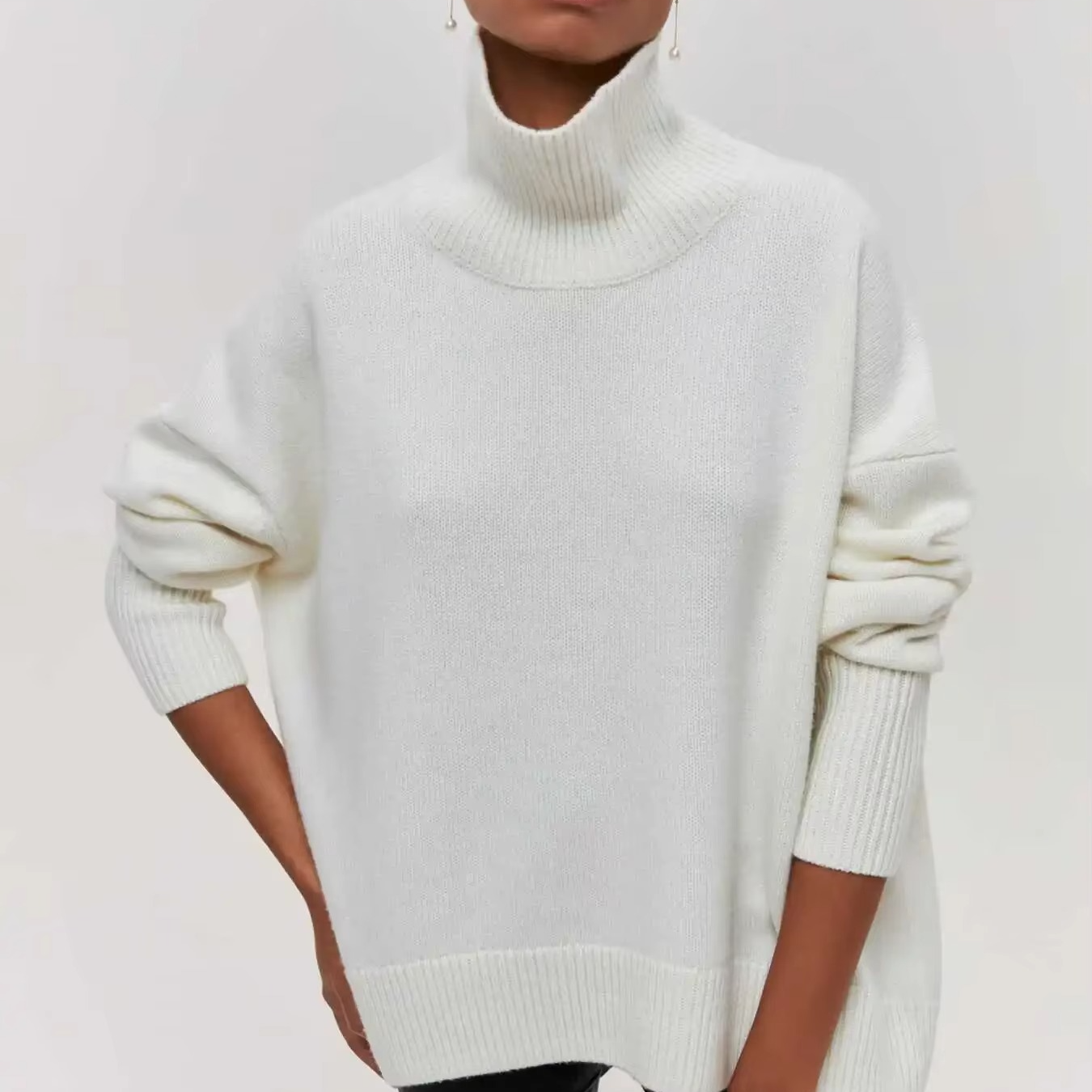 PULL EN MAILLE DE LUXE À COL ROND