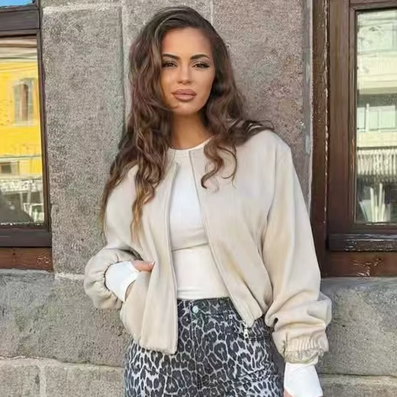 VESTE BOMBER COURTE ZIPPÉE