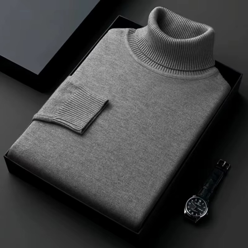 HUGO - PULL EN MAILLE À COL ROULÉ