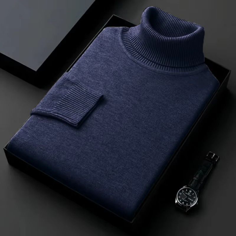 HUGO - PULL EN MAILLE À COL ROULÉ