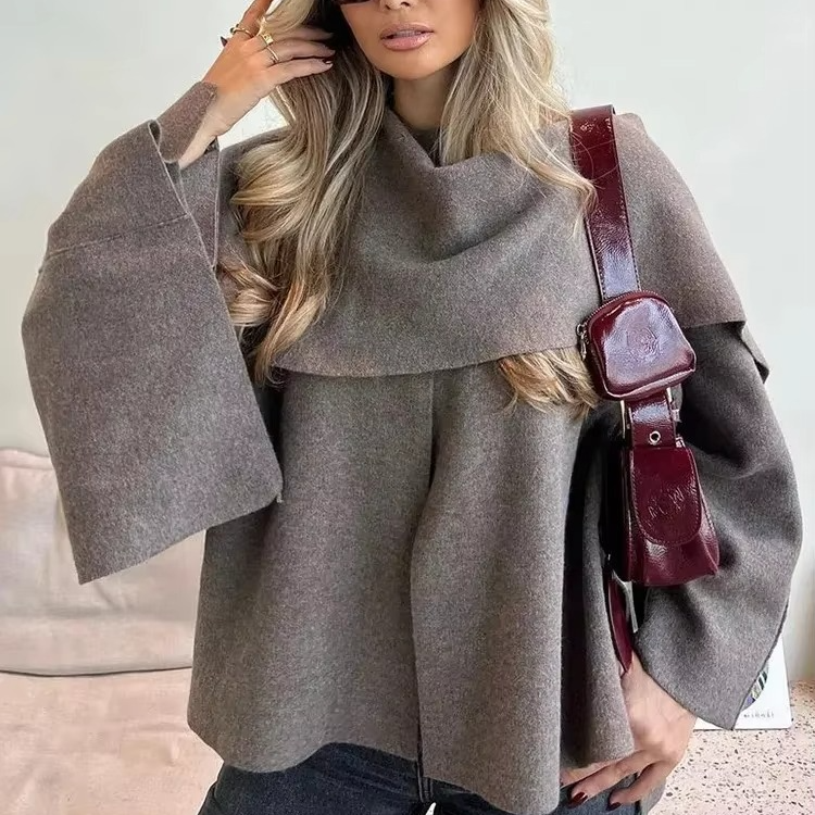 VESTE-ÉCHARPE EN MAILLE OVERSIZE ÉLÉGANTE