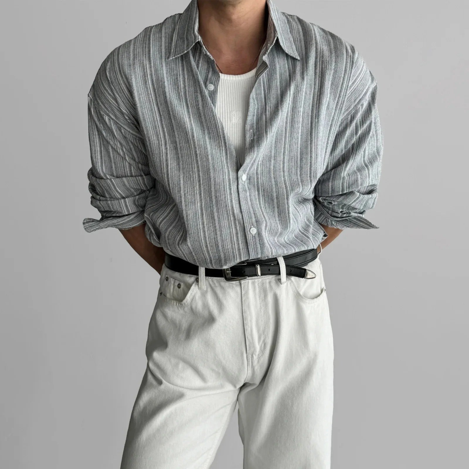 CHEMISE RAYÉE EN LIN