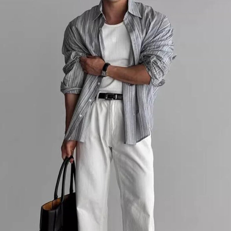 CHEMISE RAYÉE EN LIN