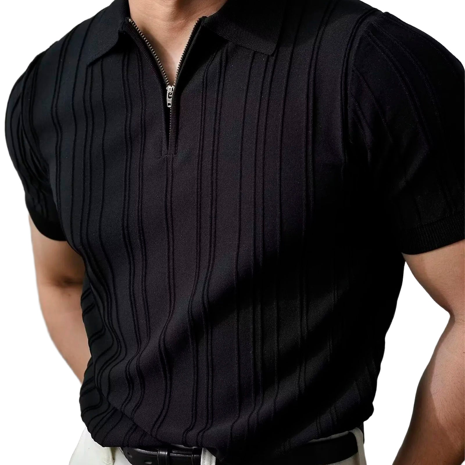 POLO EN MAILLE À ZIP