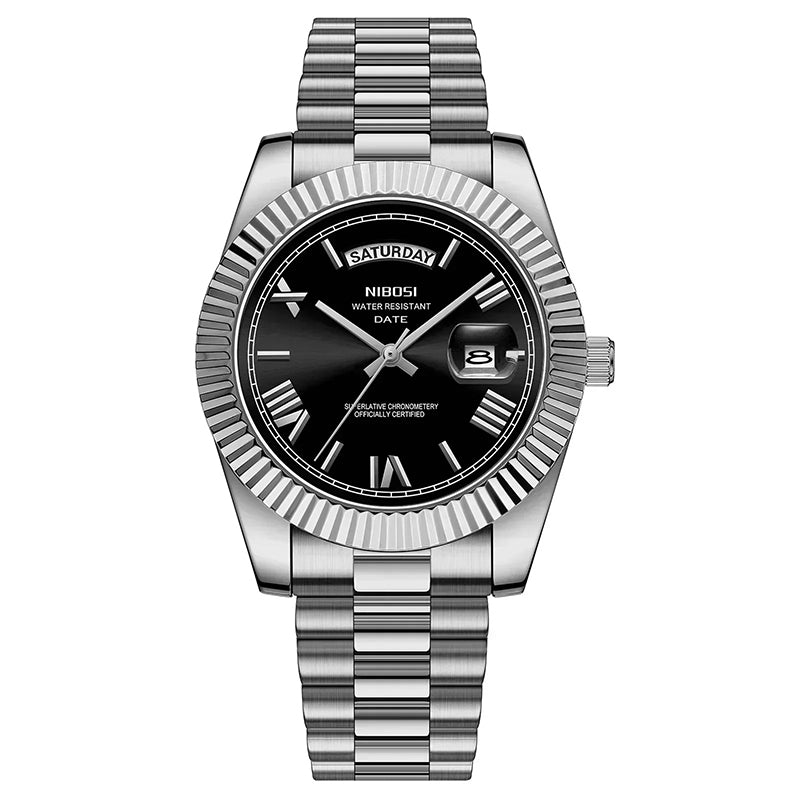 MONTRE GENÈVE ARGENT (JOUR-DATE)