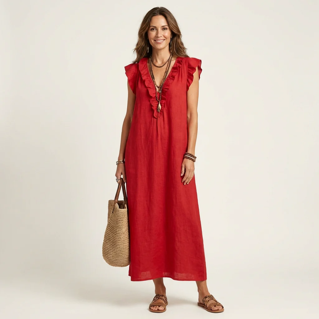 ROBE MAXI SANS MANCHES ÉLÉGANTE