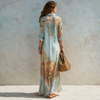 CÉLESTE | ROBE CHEMISE MÉDITERRANÉENNE
