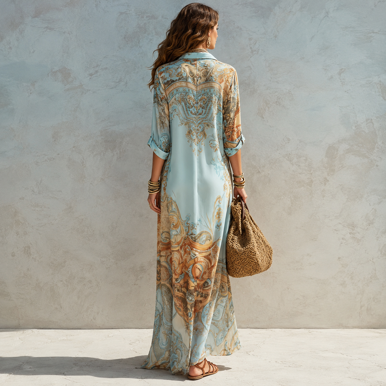 CÉLESTE | ROBE CHEMISE MÉDITERRANÉENNE