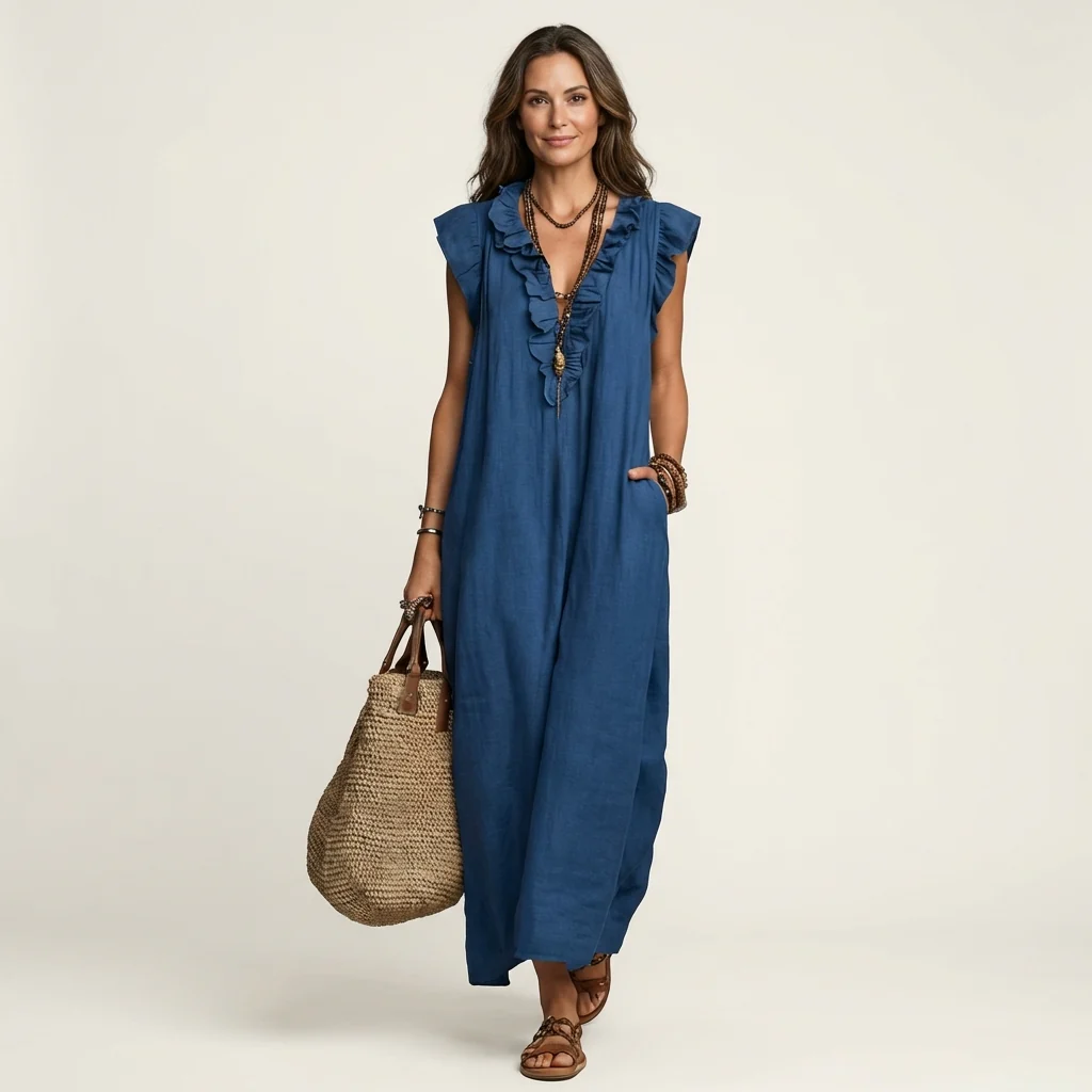ROBE MAXI SANS MANCHES ÉLÉGANTE