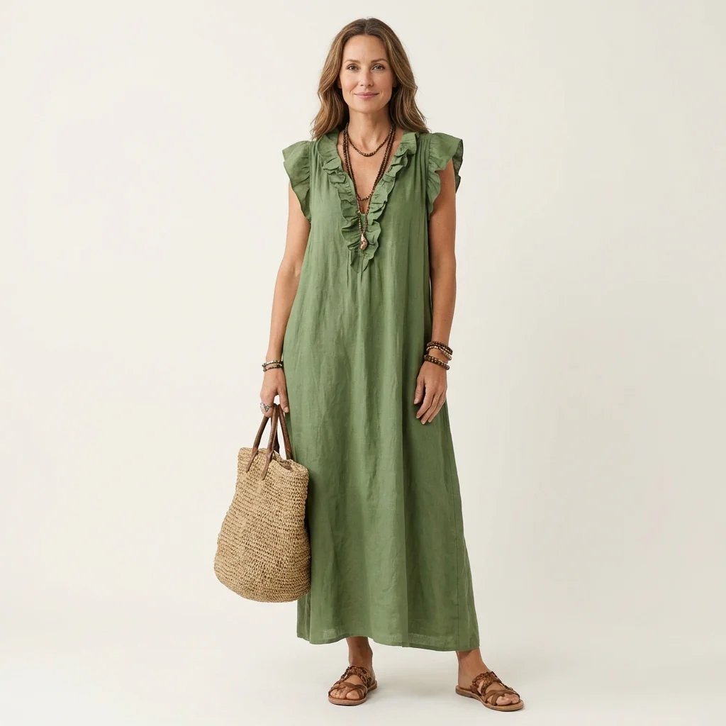ROBE MAXI SANS MANCHES ÉLÉGANTE